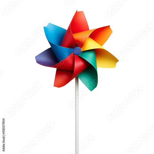 a colorful pinwheel on transparent background PNG