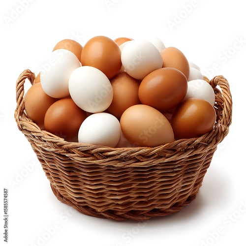 Wallpaper Mural Basket of Fresh Brown and White Eggs Torontodigital.ca