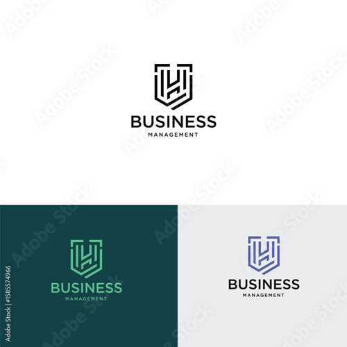 Letter H shield logo vector designs	
