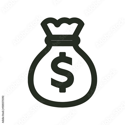 money bag with dollar sign, vector style on transparent background PNG