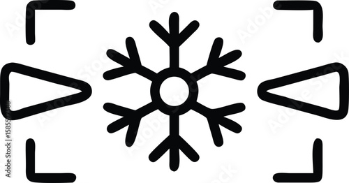 illustration of snowflake with triangle and corner elements for design purposes