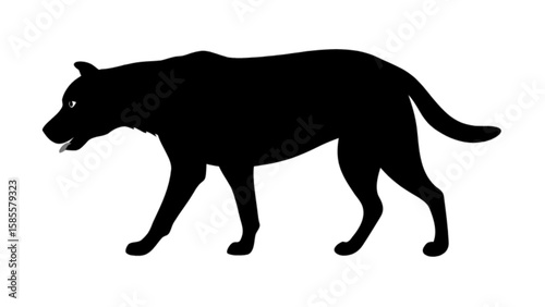 Black wolf silhouette vector illustration for wildlife animal designs and nature themed projects and art work