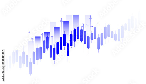 Photography Candle stick graph chart of stock market investment trading graph