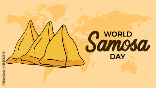 world samosa day poster banner information people flat color vector illustration template design