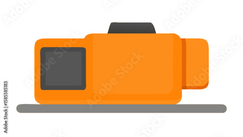 Orange electric wood planer tool for woodworking projects and surface smoothing and carpentry work use