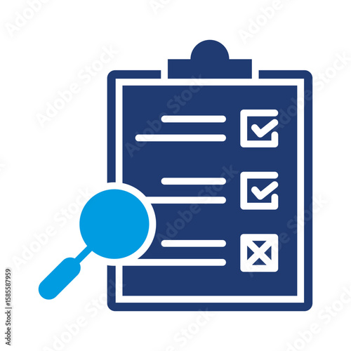 Evaluation Report Icon Vector Illustration Blue Version