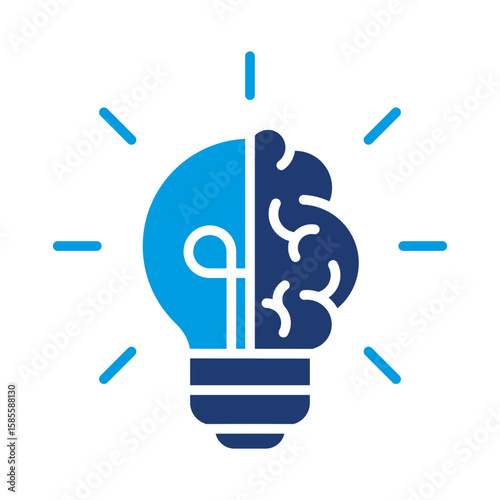 Intellectual Icon Vector Illustration Blue Version