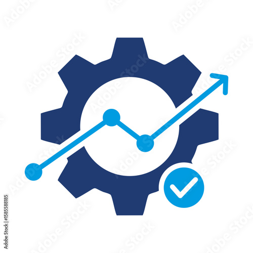 Optimization Icon Vector Illustration Blue Version