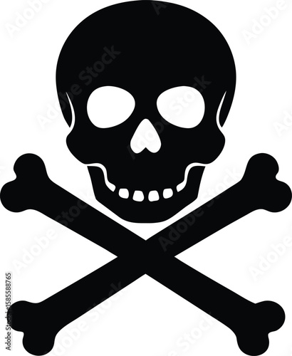  black head skull silhouette vector illustration