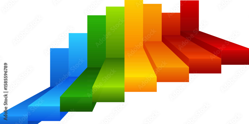 Fototapeta premium 3D Colorful Bar Chart Abstract Background