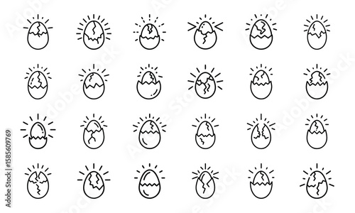 Food and Drink Outline Icons Collection A Comprehensive Set of Culinary Delights and Beverage Symbols