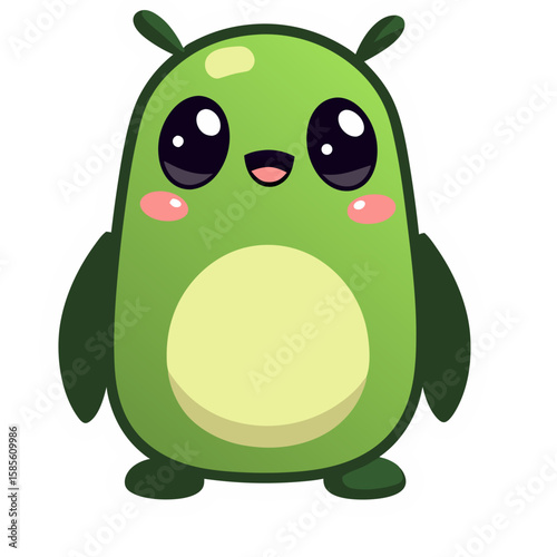 Cute Cartoon Vector SVG Illustration of Adorable Green Dinosaur Character in Flat Design Style for Kids and Children's Content