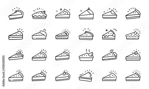 Food and Drink Outline Icons Collection A Comprehensive Set of Culinary Delights and Beverage Symbols