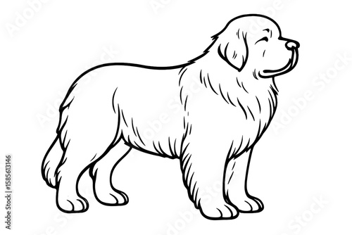 Vector Illustration of a Sturdy Newfoundland Dog