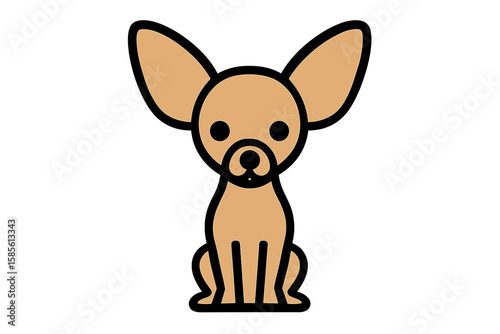 Vector Illustration of a Sitting Chihuahua Dog Icon