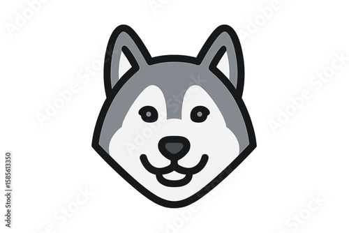 Vector Illustration of a Siberian Husky Dog Face
