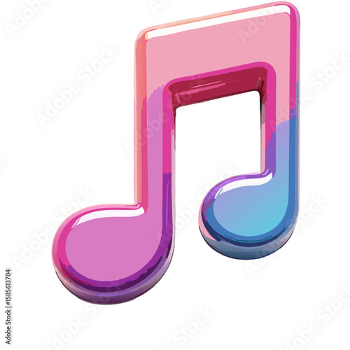 Vector Colorful Gradient SVG Icon Set with Musical Note Design in Modern Flat Style