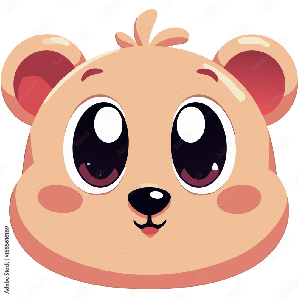 Cute Cartoon Animal Vector SVG Illustration with Large Eyes and Rounded Features in Flat Style for Childrens Design Cute Cartoon Animal Vector SVG Illustration with Large Eyes and Rounded Features in Flat Style for Childrens Design