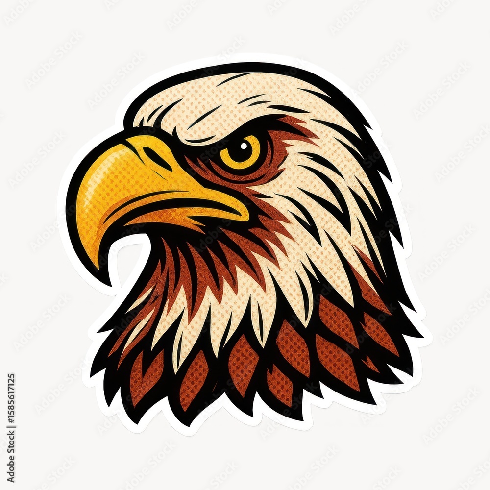 Fototapeta premium Fierce eagle head illustration