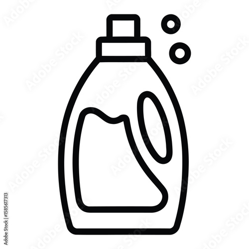 Fabric Softener Icon, Vector, Illustration, Outline, Line Art, Silhouette, Logo, White Background.