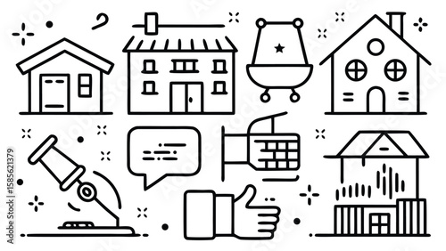 Clean Minimalist Real Estate Icon Set