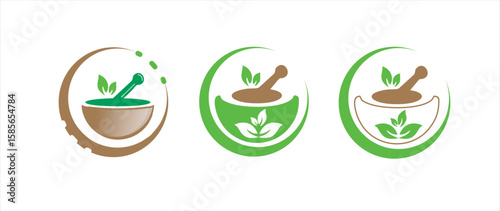 herbal icon or logo isolated sign symbol vector illustration - Collection of high quality black style vector icons, Vector caduceus homeopathy, alternative medicine. Snake, mortar and flower