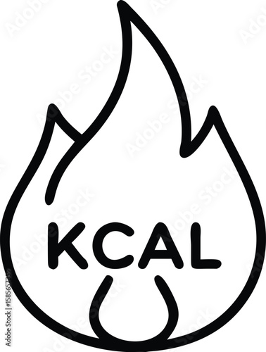 Kilocalories fire icon illustration for diet and nutrition concepts