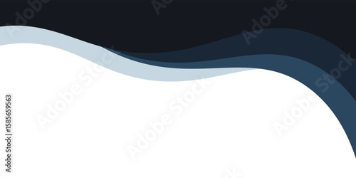 Abstract Wave Design with Clean Blue and Black Gradient Layers vector illustrator eps10