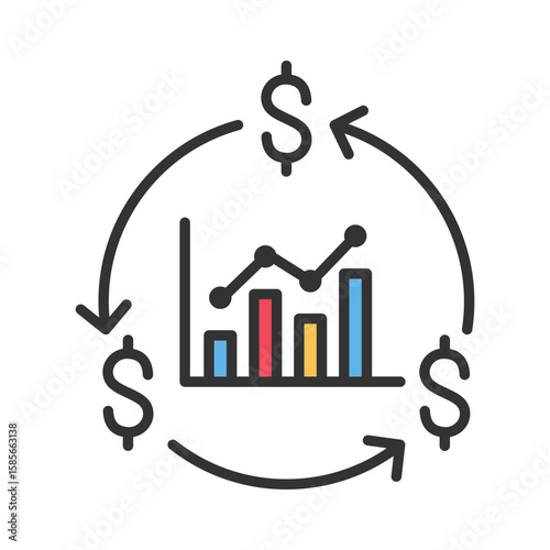 Cashflow Icon Vector Illustration Color Version