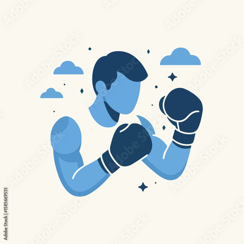 illustration of boxing athlete