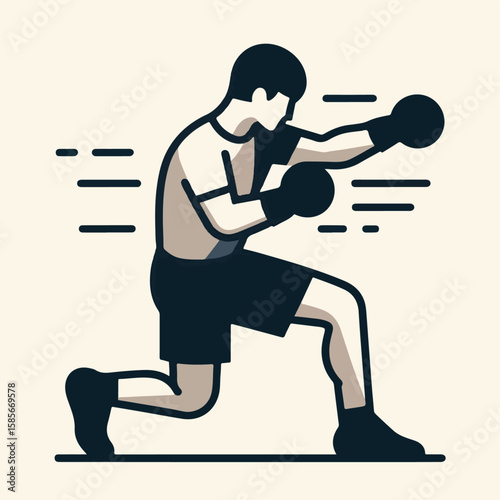 illustration of boxing athlete