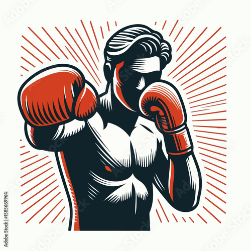 illustration of boxing athlete