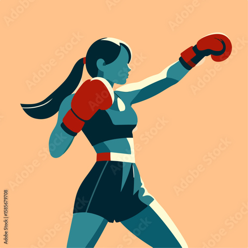 girl with boxing gloves