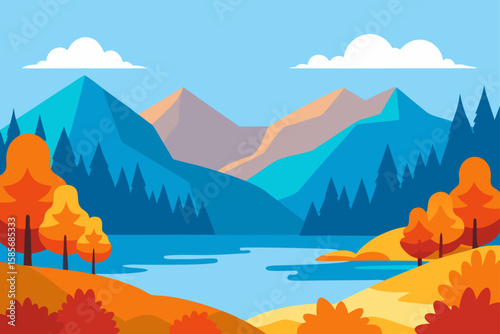 early autumn day at high altitude lake with crisp .svg
