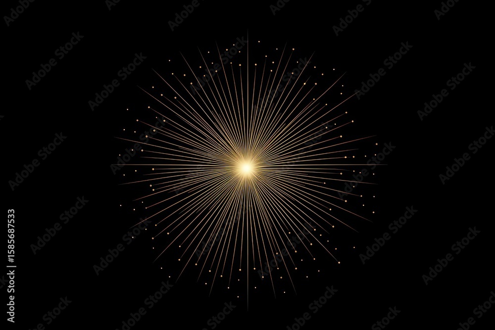 Fototapeta premium An isolated white blink sun ray light effect background bright black.