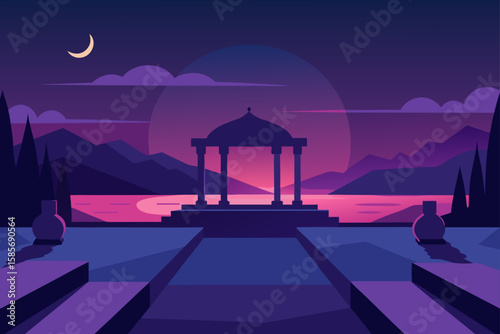 luxurious silence at dusk in neural designed space 