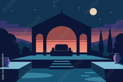 luxurious silence at dusk in neural designed space.svg