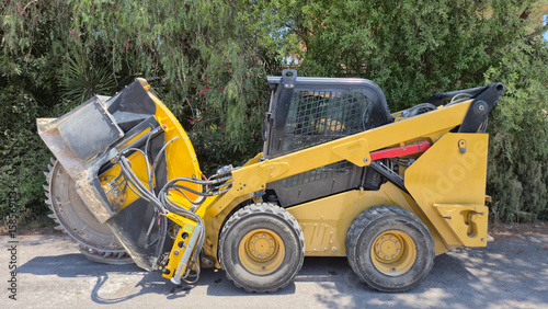 close up of rock saw trencher