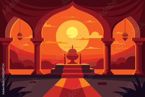 opulence and calm in sunset kissed interior  .svg