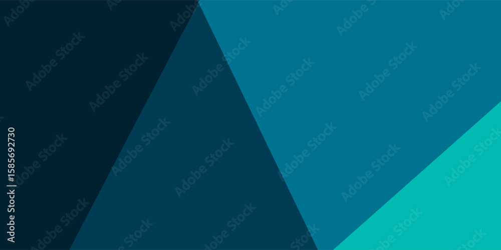Obraz premium Green turquoise and Blue background vector overlap layer on dark space for background design.