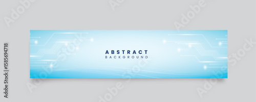 Abstract Shapes  Blu color LinkedIn cover design   