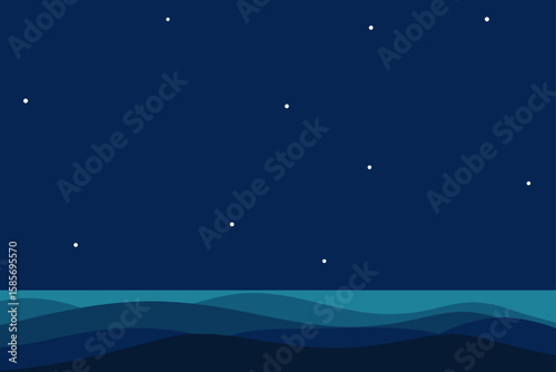 star trails over a quiet ocean 