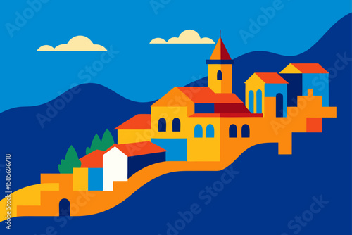 vibrant aerial panorama of zannone with deep blue