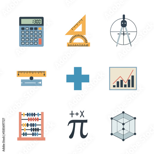 Math Tools and Symbols Essential Elements for Mathematical Education and Calculations