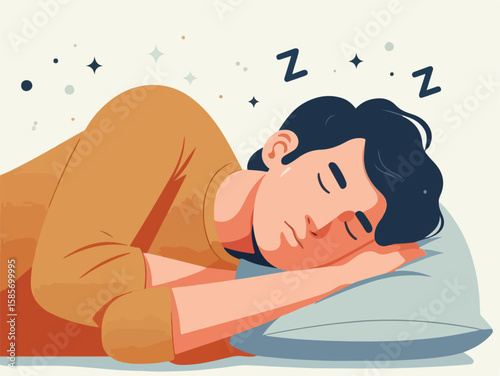 illustration of person sleeping soundly