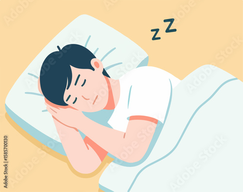 illustration of person sleeping soundly