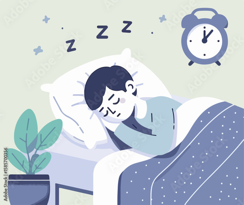 illustration of person sleeping soundly