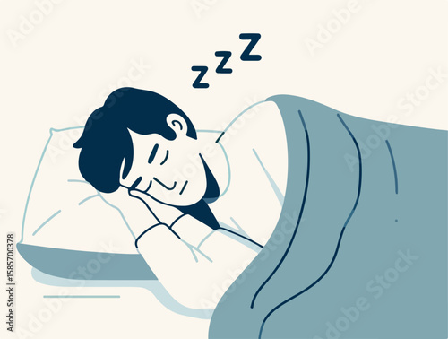 illustration of person sleeping soundly
