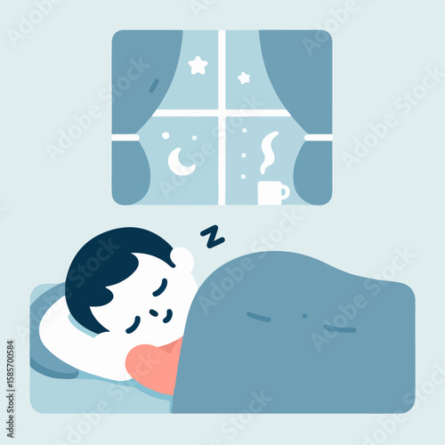 illustration of person sleeping soundly