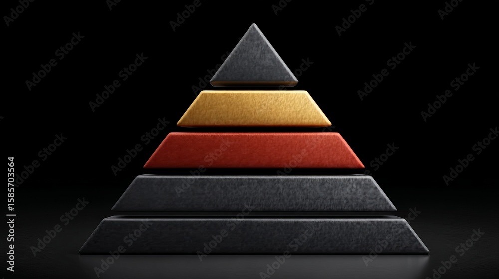 Obraz premium Income distribution analysis high contrast pyramid graphs in financial marketing insights